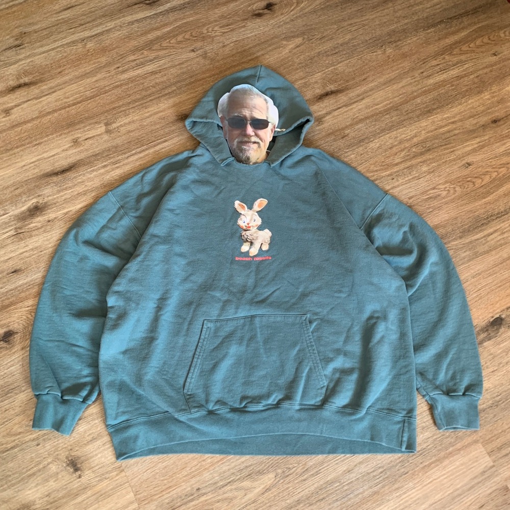 Beach Fossils Bunny Album Merch Hoodie Teal Blue Hanes Ultimate Cotton XL